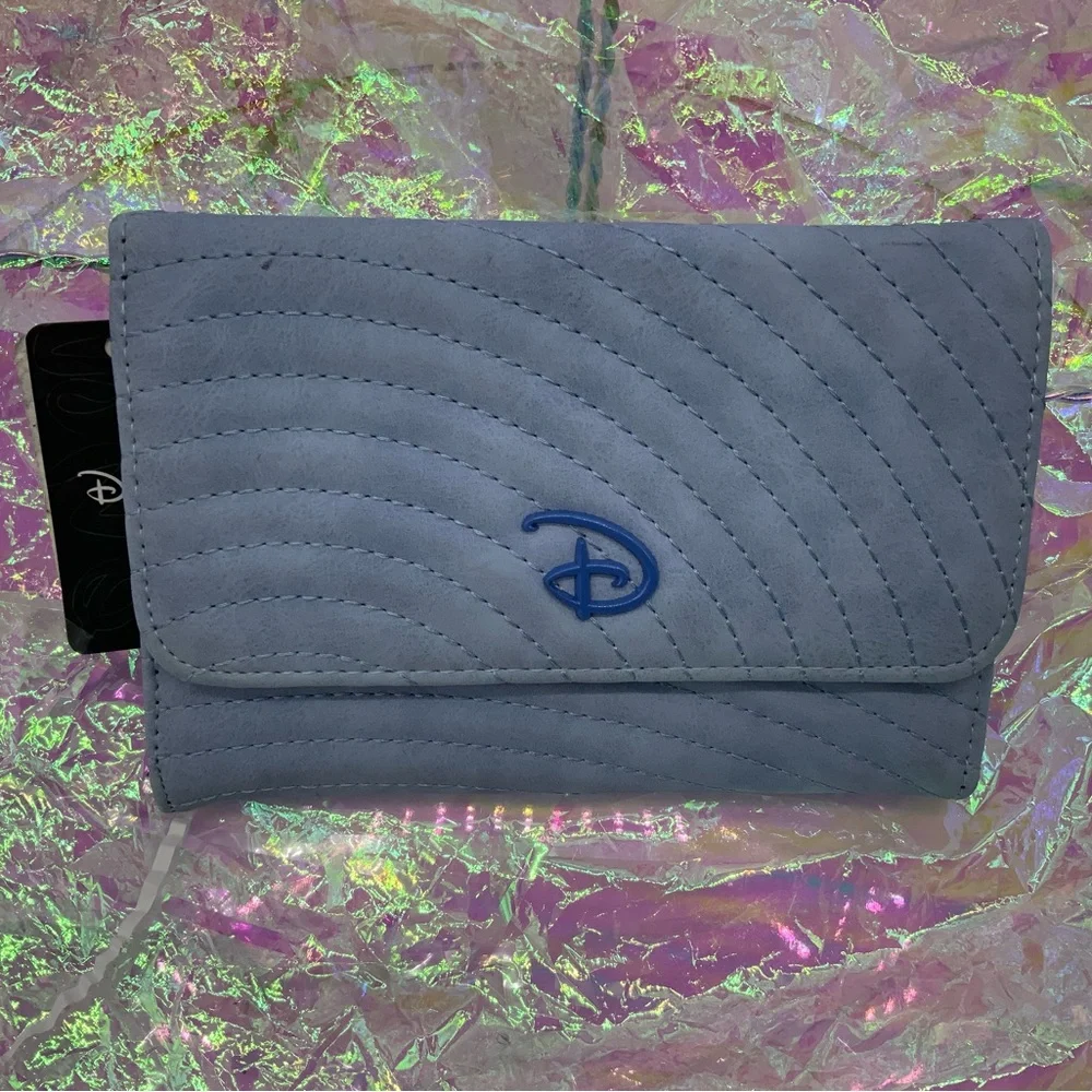 Women's Fold Over Wallet Rectangle - Arch Sky Blue Stitch with Disney Signature